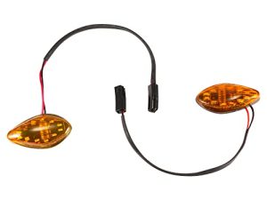 LED Front Flush Mount Turn Signal Light Brake Blinker Indicator Market Lamp for Honda Grom 2014-2018 -Smoke Lens (Pack of 2) (Amber Len)