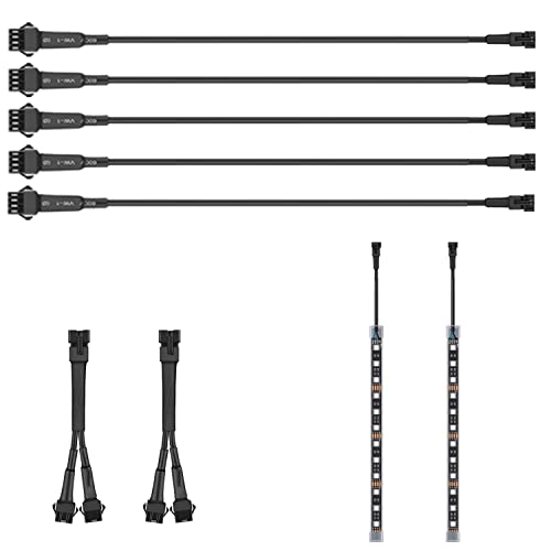 GOGOONE 5X 36 4-Pin Motorcycle RGB LED Strip Lights Extension Cable Kit with 2X 8 Light Strips & 2X Y-Splitters GOGOONE 5X 36 4-Pin Motorcycle RGB LED Strip Lights Extension Cable Kit with 2X 8 Light Strips & 2X Y-Splitters