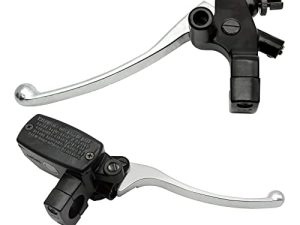 JAVIK Left&Right Brake Master Cylinder Clutch Lever for Honda VT600 VT750 VT1100 VT1300 VTX1300 VF750(Black+Chrome)