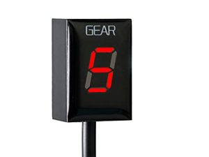 Motorcycle Gear Indicator for Honda CBR CB500X CB400SF CB650F CB1300 CBR600RR CB1000R Cb650r VFR800 Digital Meter LED Display Waterproof ECU Plug (Red)