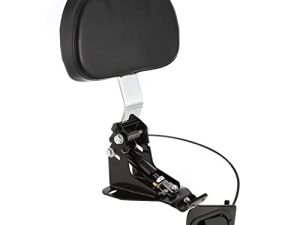 INNOGLOW Motorcycle Adjustable Driver Backrest Rider Backrest with Chrome Mount Kit for Harley Touring Electra Glide Road Glide Road King Street Glide CVO 2009-UP
