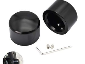 Benlari Black Axle Nut Covers Front Axle Caps 2002-2022 Compatible for Harley Davidson Touring Softail Sportster Dyna Trike Electra Street Road Glide Road King Fat Boyoy 2002-2021
