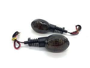 VRWEARE Motorcycle Turn Signal Indicator Light Compatible with KAWASAKI EX250R NINJA 250 250R KLX250S KLX250SF VN650 Vulcan S Front/Rear Blinker Lamp (Smoke shell)