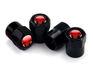 Ajxn 4 PCS Skull Tire Valve Stem Caps