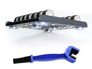 Asko Aoyupe Black Enhanced Slip Resistance Motorcycle Wheel Cleaning Stand Portable Motorcycle Wheel Stand for tire cleaning & chain lubrication (Bikes < 600 lb)
