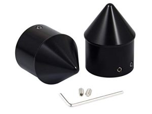 PBYMT Black Front Axle Nut Covers Caps Compatible for Harley Softail Sportster Touring Road King Street Glide 2002-2022