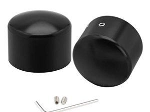 PBYMT Black Front Axle Nut Covers Caps Compatible for Harley Davidson Softail Sportster Dyna Touring Road King Electra Street Glide 2008-2021