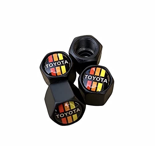Tactilian Retro Toyota Valve Stem Cap - Red Orange Yellow Yota Aluminum with Rubber Ring Tire Wheel Rim Dust Cover fits Cars Tactilian Retro Toyota Valve Stem Cap - Red Orange Yellow Yota Aluminum with Rubber Ring Tire Wheel Rim Dust Cover fits Cars
