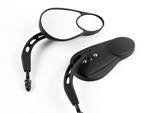 Harley Split Vision Mirrors/Motorcycle Rearview Mirrors Fits for Harley Davidson Touring Road King Street Electra Glide Ultra Classic FLHTCU Fat Boy Sport Glide XG750 XG500 Sportster (Black)
