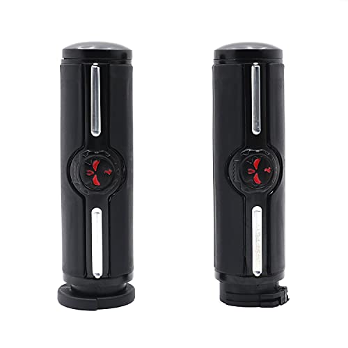 HTTMT MT291-020A- Black Handlebar skull Groove Hand grips Compatible with Harley 96-later VRSC HTTMT MT291-020A- Black Handlebar skull Groove Hand grips Compatible with Harley 96-later VRSC