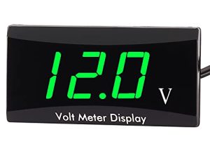 [Upgraded Version]Kinstecks Motorcycle Voltmeter DC 12V Digital Voltmeter Gauge LED Display Voltage Meter for Motorcycle Car Battery Voltage Monitor-Green