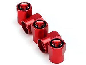WOSITE 5Pcs Skull Logo Tire Valve Stem Caps with O Rubber Ring