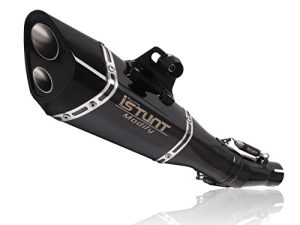 KAJIMOTOR Motorcycle Exhaust Slip on Muffler Silencer Tail Link Motorcycle Exhaust Tips Midpipe System for KAWASAKI Ninja 250 Z250 250R EX250 300 Z300 EX300 2008-2018 Black