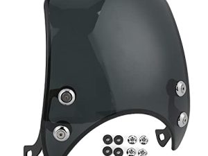 Acouto Motorcycle Windshield Kit Universal for 5-7in Headlight Retro Motorcycle Windscreen Windshield PC Wind Deflector Motorbike Part Accessory