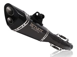 KAJIMOTOR Slip on Exhaust Motorcycle Muffler Silencer Tail Link Motorcycle Exhaust Tips Midpipe System for KAWASAKI Ninja 400 Z400 EX400 2018-2021 black