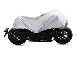 X AUTOHAUX Motorcycle Cover Lightweight Half Cover Outdoor Waterproof Rain Dust Protector Silver Tone M Size for Most Full Dress Touring Cruiser
