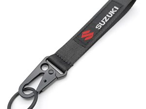 1pcs Embroidered Keychain Tag Key Ring for Suzuki Car Auto Accessories Motorcycles Bike Biker Key Chain Accessories Black