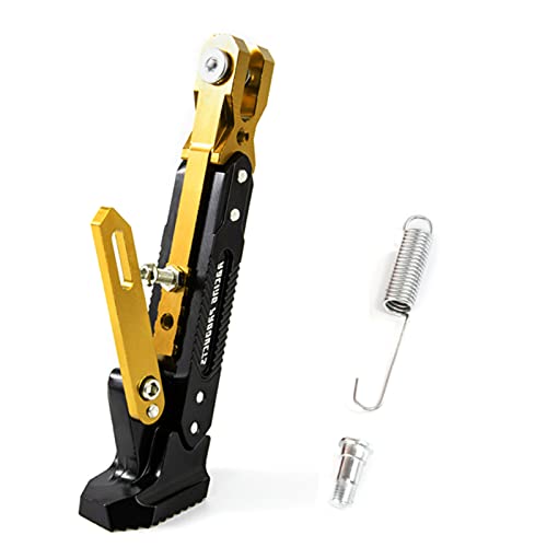 Universal Motorcycle Kickstand Accessories Adjustable Tripod Holder Side Parking Foot Support CNC Aluminum Foot Stand for Scooter Modified Motorbike Dit Pit Bike (Gold) Universal Motorcycle Kickstand Accessories Adjustable Tripod Holder Side Parking Foot Support CNC Aluminum Foot Stand for Scooter Modified Motorbike Dit Pit Bike (Gold)