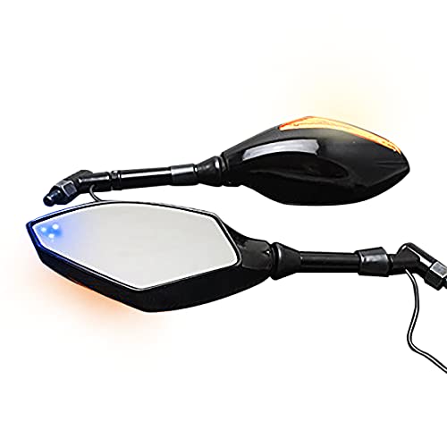 OKSTNO Universal Motorcycle Indicator 10mm 8mm Rear View Side Mirrors Integrated LED Turn Signals Fit for Street Bikes Cruiser Scooters OKSTNO Universal Motorcycle Indicator 10mm 8mm Rear View Side Mirrors Integrated LED Turn Signals Fit for Street Bikes Cruiser Scooters
