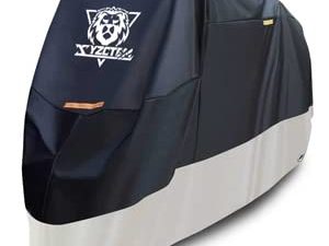 XYZCTEM Motorcycle Cover – All Season Black Waterproof Outdoor Protection – Fit for 87 inch Tour Bikes