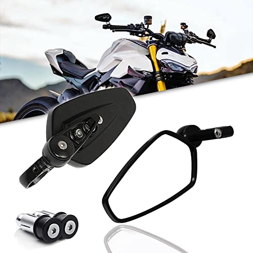 DREAMIZER Motorcycle Handlebar End Mirrors 7/8" 22mm Universal Bar End Rear View Side Mirror Compatible with Grom Street Bike Dirt Bike Quad ATV Jet Ski- Black DREAMIZER Motorcycle Handlebar End Mirrors 7/8" 22mm Universal Bar End Rear View Side Mirror Compatible with Grom Street Bike Dirt Bike Quad ATV Jet Ski- Black