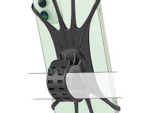 Newppon Bike & Motorcycle Phone Mount : Universal Silicone Cellphone Holder - Adjustable Road Mountain Bicycle Handlebar Rack Clamp Accessories for iPhone 14 13 12 11 Pro Max Plus for Scooter Stroller
