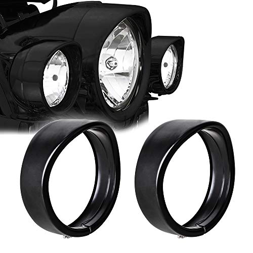 NTHREEAUTO 4.5" Fog Light Trim Ring Visor 4 1/2" LED Passing Lights Matte Black Decorate Rings Motorcycle Auxiliary Lamp Visor Compatible with 1962-later Harley (Matte Black) NTHREEAUTO 4.5" Fog Light Trim Ring Visor 4 1/2" LED Passing Lights Matte Black Decorate Rings Motorcycle Auxiliary Lamp Visor Compatible with 1962-later Harley (Matte Black)