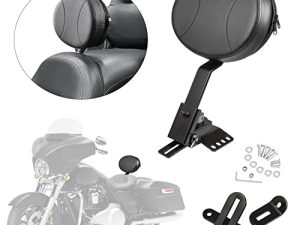 PBYMT Adjustable Plug-in Driver Backrest Rider Backrest Kit Compatible for Harley Touring Road King Street Glide Electra Glide 1997-2022