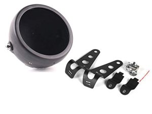 HOZAN Black 5.75inch Motorcycle LED Headlight Housing 5-3/4 LED Headlight Mount Compatible with Suzuki for Kawasaki Vulcan for Cruiser Bike for Cafe racers