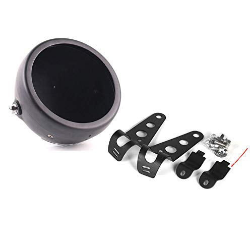 HOZAN Black 5.75inch Motorcycle LED Headlight Housing 5-3/4 LED Headlight Mount Compatible with Suzuki for Kawasaki Vulcan for Cruiser Bike for Cafe racers HOZAN Black 5.75inch Motorcycle LED Headlight Housing 5-3/4 LED Headlight Mount Compatible with Suzuki for Kawasaki Vulcan for Cruiser Bike for Cafe racers