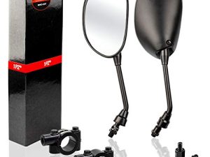 1PZ MM3-001 ATV Rear View Mirrors for 7/8" Handlebars 8mm 10mm Mount Scooter Motorcycle Moped Dirt Bike 360 Degree Ball-Type