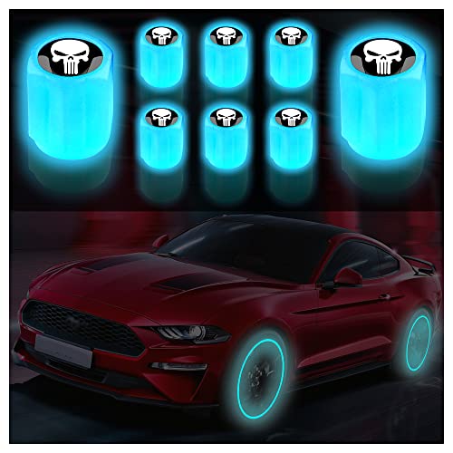 8PCS Glow in The Dark Skull Tire Valve Stem Caps 8PCS Glow in The Dark Skull Tire Valve Stem Caps