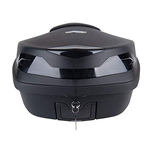 Comie Motorcycle Tour Tail Box Trunk Luggage Top Lock Storage Carrier Case w/soft backrest&handle - 48L Capacity - Can Store Helmet (Gray) Comie Motorcycle Tour Tail Box Trunk Luggage Top Lock Storage Carrier Case w/soft backrest&handle - 48L Capacity - Can Store Helmet (Gray)