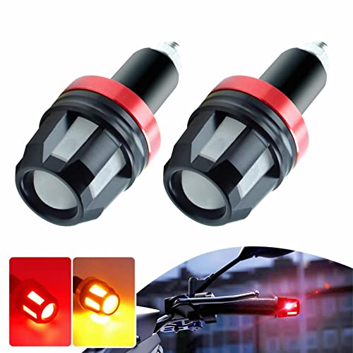 2Pcs Motorcycle Turn Signals LED Light Double Color Bar End Turn Signals Grip Plug Side Marker Lamp Accessory.White+Red 2Pcs Motorcycle Turn Signals LED Light Double Color Bar End Turn Signals Grip Plug Side Marker Lamp Accessory.White+Red