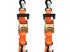 2 Heavy Duty Motorcycle Ratchet Tie Down Straps