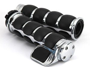 INNOGLOW Motorcycle Hand Grips Universal Non-Slip Handgrips Handlebar Grips Chrome Black Aluminum Rubber