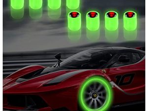 KIFIDAN 8PCS Fluorescent Skull Tire Valve Stem Caps