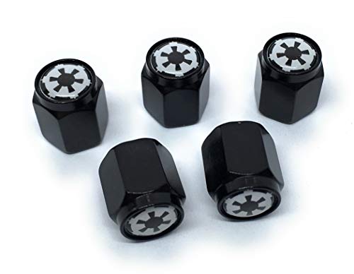 STARLEJEL Galactic Empire Tire Valve Stem Caps (5 Pack) Dust Proof with O Rubber Seal Outdoor All-Weather Leak-Proof Air Protection Universal Stem Covers (GALACTIC EMPIRE - B) STARLEJEL Galactic Empire Tire Valve Stem Caps (5 Pack) Dust Proof with O Rubber Seal Outdoor All-Weather Leak-Proof Air Protection Universal Stem Covers (GALACTIC EMPIRE - B)