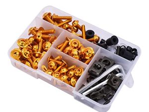 Universal Motorcycle Fairing Screws Windscreen Aluminium Screw Body Spring Bolts Nuts Kit For Yamaha Kawasaki Suzuki BMW etc Glod