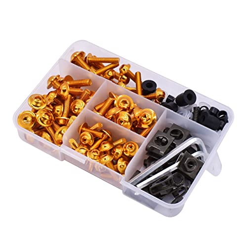 Universal Motorcycle Fairing Screws Windscreen Aluminium Screw Body Spring Bolts Nuts Kit For Yamaha Kawasaki Suzuki BMW etc Glod Universal Motorcycle Fairing Screws Windscreen Aluminium Screw Body Spring Bolts Nuts Kit For Yamaha Kawasaki Suzuki BMW etc Glod