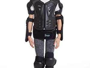 Reomoto Kids Full Body Protector Youth Motorcycle Cycling Skiing Motorbike Riding Bike Vest Jacket Knee Elbow Protectors(dark Black)
