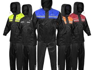 ALPHA CYCLE GEAR Rain Suit for Men & Women Jackets Pant Gear Reflective Rainsuit Waterproof (BLUE