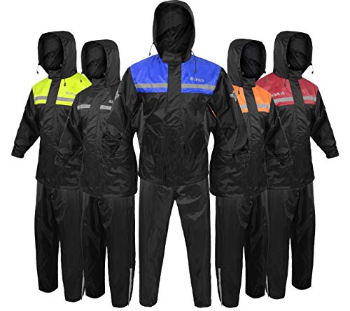 ALPHA CYCLE GEAR Rain Suit for Men & Women Jackets Pant Gear Reflective Rainsuit Waterproof (BLUE ALPHA CYCLE GEAR Rain Suit for Men & Women Jackets Pant Gear Reflective Rainsuit Waterproof (BLUE