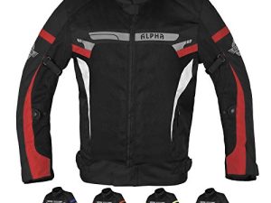 ALPHA CYCLE GEAR BREATHABLE BIKERS RIDING PROTECTION MOTORCYCLE JACKET MESH CE ARMORED (RED SPARROW