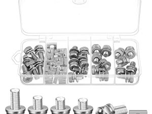 48 Pack Motorcycle Battery Terminal Nuts and Bolt Kit M6 x 10 mm 12 mm 16 mm 20 mm Bolt Square Nut Kit Stainless Steel Motorcycle Battery Screw and Nut for ATV Bike Scooter