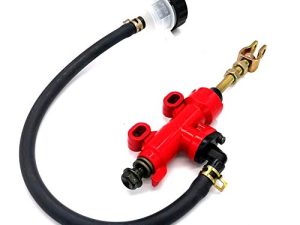 LIUYE Rear Brake Master Cylinder Motorcycle Rear Foot Brake Main Pump Hydraulic Cylinder with Reservoir for Suzuki Kawasaki Honda Yamaha Motorcycle Dirt Bike ATV (Red)