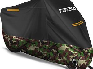 Favoto Motorcycle Cover 96.5 inches Length All Season Universal Weather Waterproof Sun Outdoor Protection Durable Night Reflector with Lock-Holes & Storage Bag Motorbike Vehicle Cover