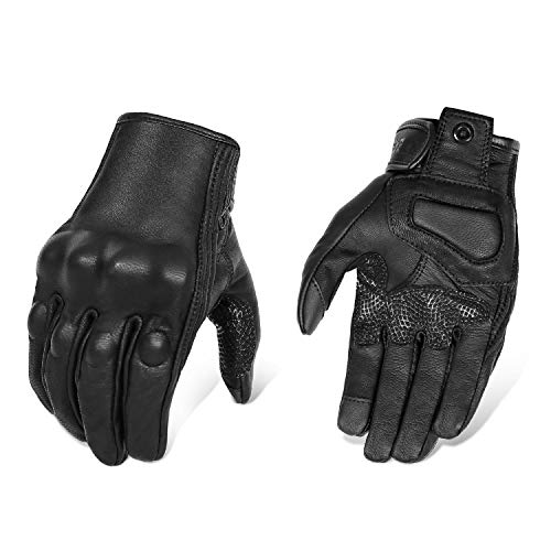Updated Full Finger Men’s Leather Motorcycle Gloves Touchscreen & Armored Motorbike Gloves (Updated Updated Full Finger Men’s Leather Motorcycle Gloves Touchscreen & Armored Motorbike Gloves (Updated