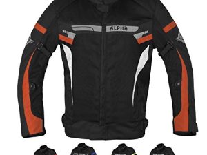 ALPHA CYCLE GEAR BREATHABLE BIKERS RIDING PROTECTION MOTORCYCLE JACKET MESH CE ARMORED (ORANGE BOSS
