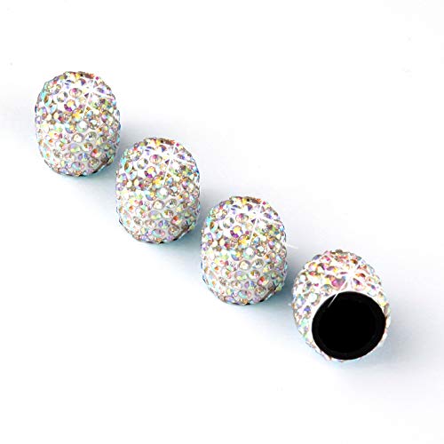 JUSTTOP 4 Pack Handmade Crystal Rhinestone Car Tire Valve Stem Caps JUSTTOP 4 Pack Handmade Crystal Rhinestone Car Tire Valve Stem Caps